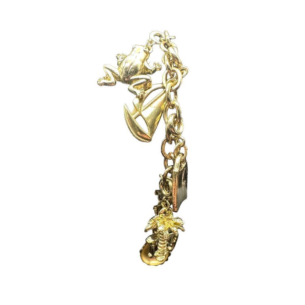Summer vacation gold tone charm bracelet multiple removable charms - Picture 2 of 7